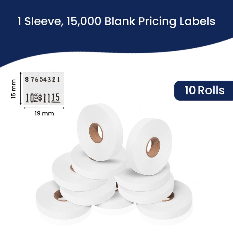 Perco White Pricing Labels for Monarch 1115 Price Gun - 10 Rolls, 15,000 Price Marking Labels - Image 3